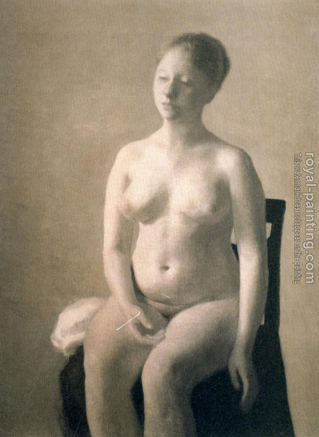 Vilhelm Hammershoi : Seated Female Nude
